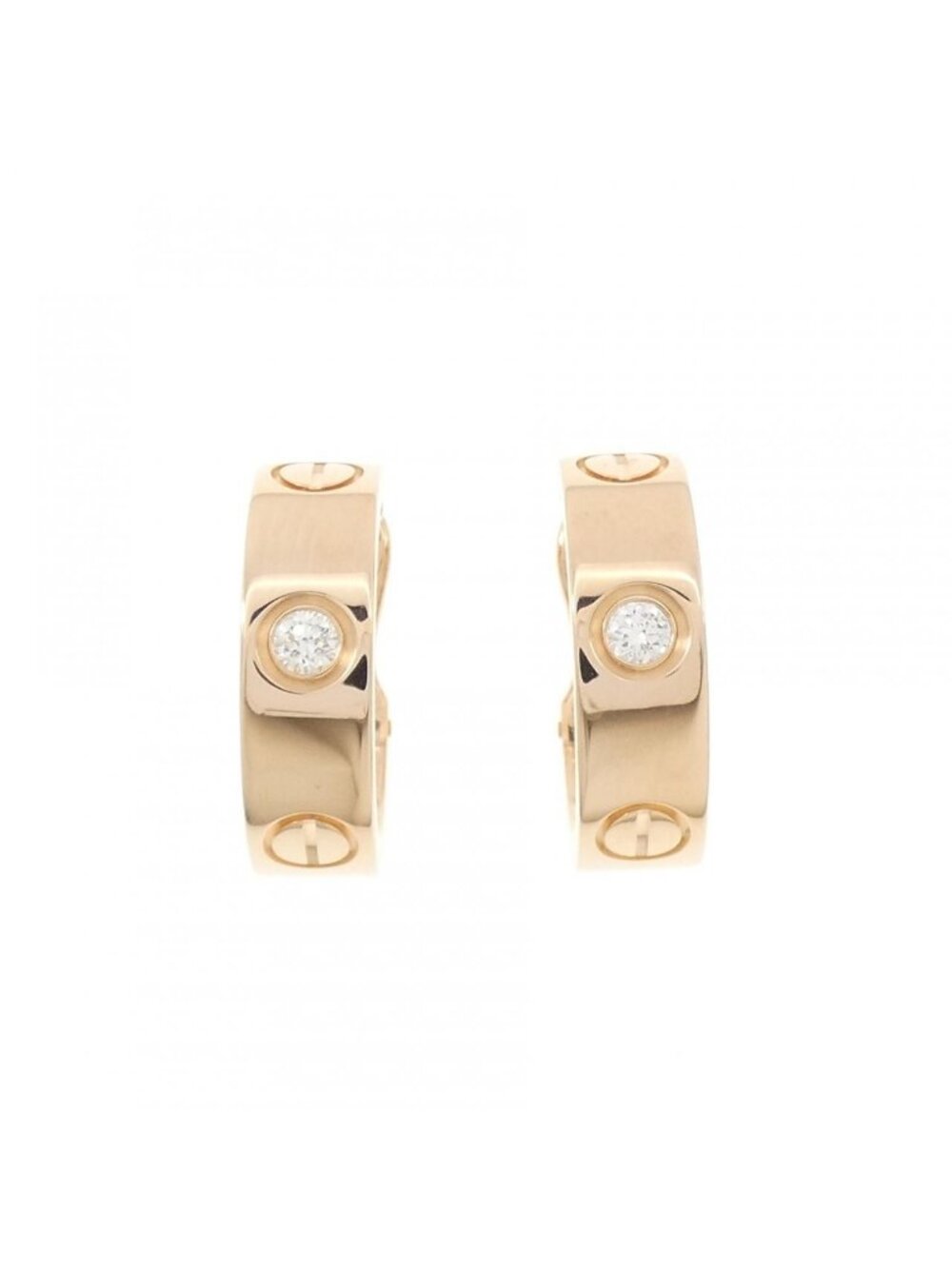 Cartier Love Earrings Half Diamond